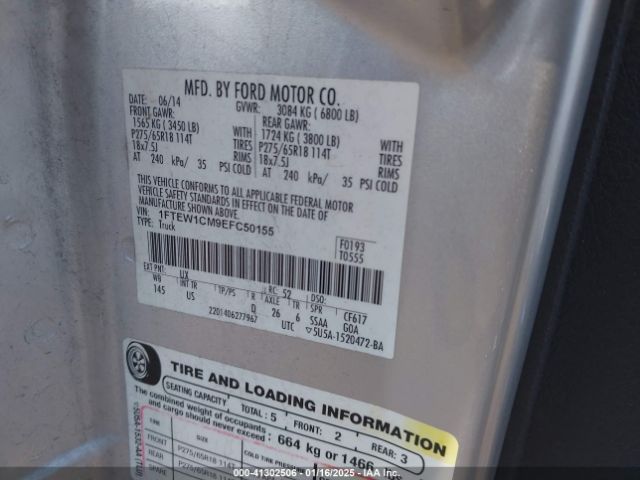 1FTEW1CM9EFC50155 Ford F-150 Xlt