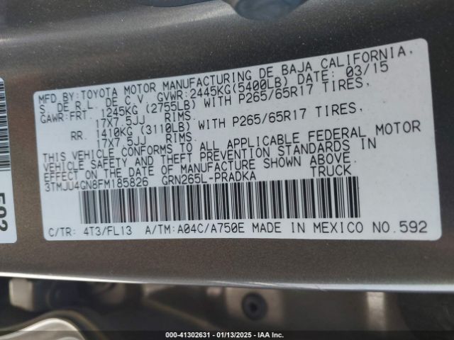 3TMJU4GN8FM185826 Toyota Tacoma Double Cab Prerunner