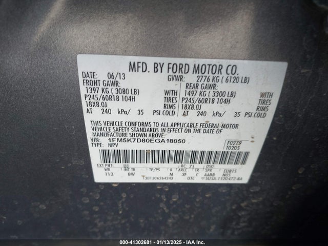 Ford EXPLORER XLT 2014 1FM5K7D80EGA18050 Image 9