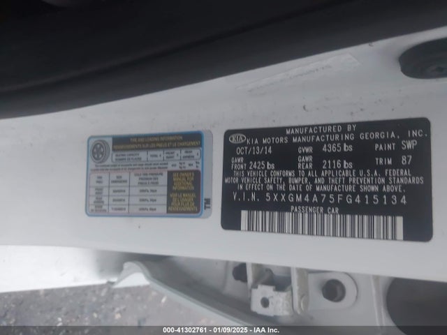 KIA Optima Lx 2015 5XXGM4A75FG415134 Image 9
