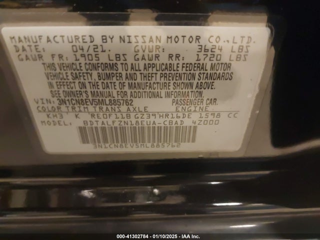 Nissan Versa Sv Xtronic Cvt 2021 3N1CN8EV5ML885762 Image 9