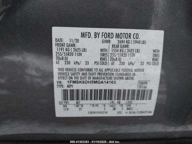 Ford EXPLORER XLT 2021 1FMSK8DH5MGA14163 Image 9