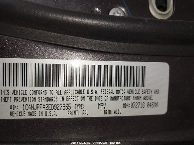 1C4NJPFA2ED927965 Jeep Patriot High Altitude
