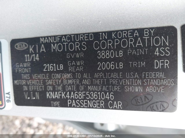 KIA FORTE LX 2015 KNAFK4A68F5361046 Image 9