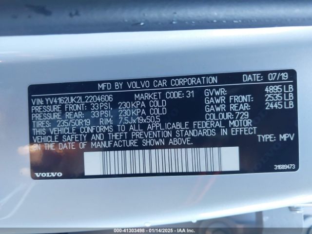 2020 VOLVO XC40 YV4162UK2L2204606 Photo 8
