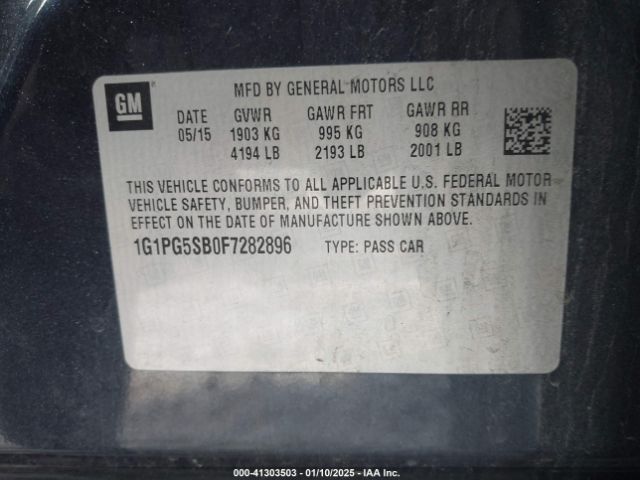 1G1PG5SB0F7282896 Chevrolet CRUZE LTZ