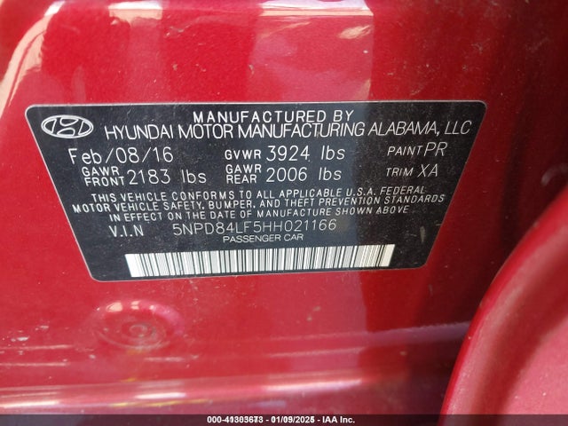 Hyundai ELANTRA SE 2017 5NPD84LF5HH021166 Image 9