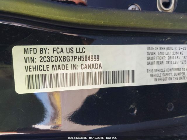 2C3CDXBG7PH564999 Dodge Charger Sxt