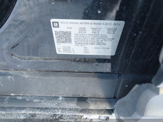 Chevrolet EQUINOX LT 2019 3GNAXUEV8KL280792 Image 9