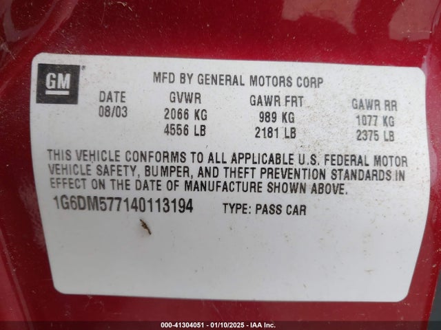 2004 CADILLAC CTS 1G6DM577140113194 Photo 8