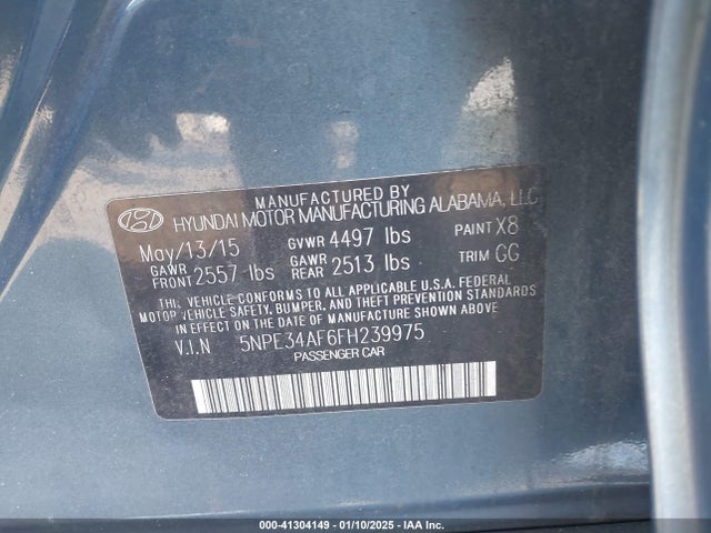 Hyundai Sonata Sport 2015 5NPE34AF6FH239975 Image 9