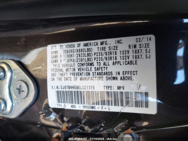 5J8TB4H58EL021376 Acura RDX