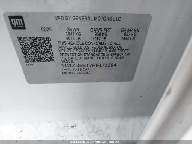 1G1ZD5ST7PF171294 Chevrolet Malibu Fwd 1lt