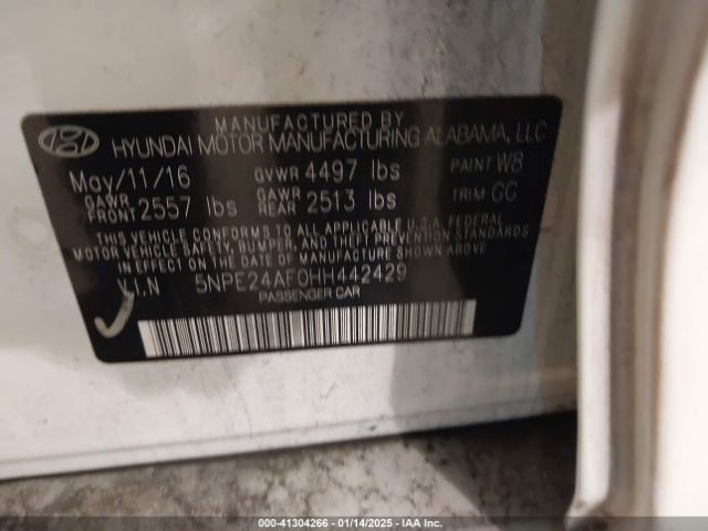5NPE24AF0HH442429 Hyundai Sonata