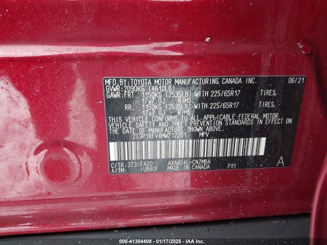 Toyota Rav4 Xle 2021 2T3P1RFVXMW212201 Image 9