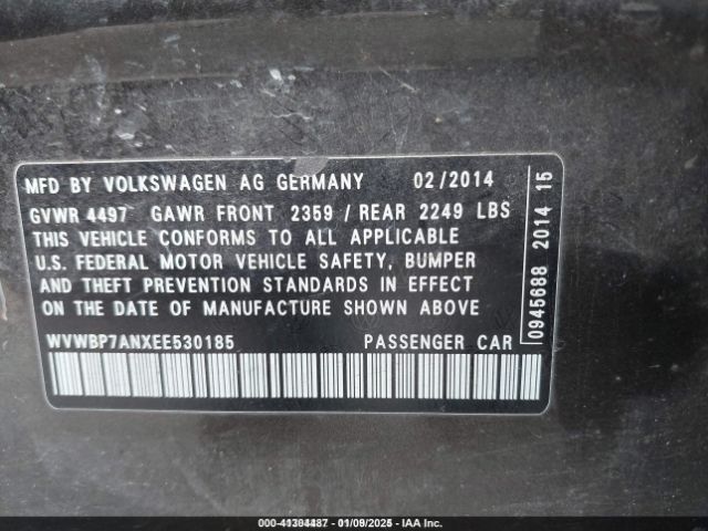 WVWBP7ANXEE530185 Volkswagen Cc 2.0t Sport