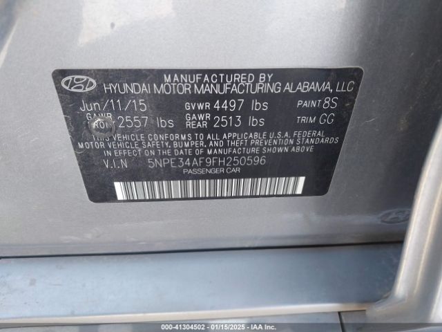 5NPE34AF9FH250596 Hyundai Sonata Limited