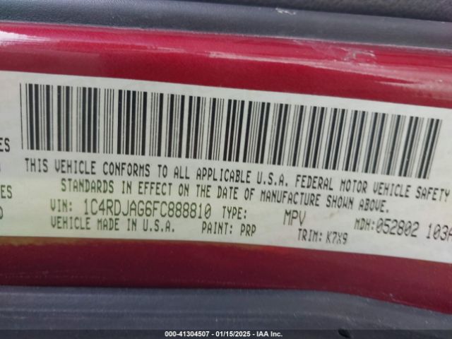 1C4RDJAG6FC888810 Dodge Durango Sxt