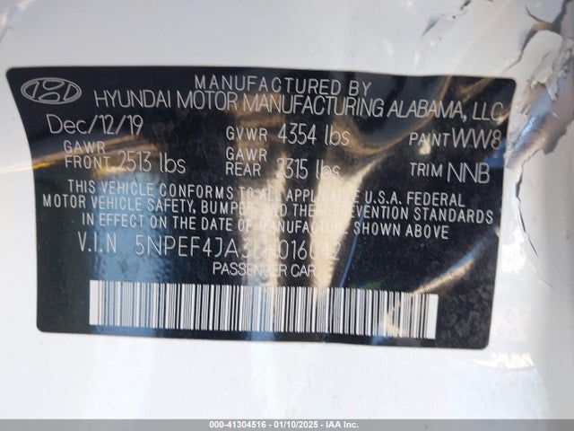Hyundai SONATA SEL 2020 5NPEF4JA3LH016042 Image 9