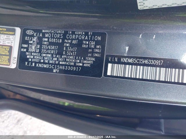 KIA SEDONA LX 2017 KNDMB5C15H6330917 Image 9