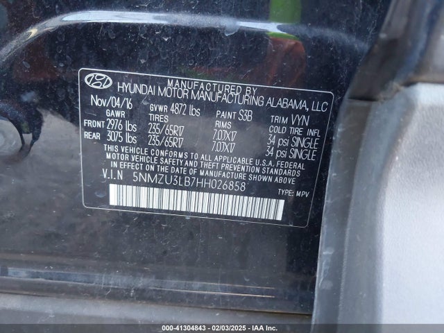 Hyundai Santa Fe Sport 2.4l 2017 5NMZU3LB7HH026858 Image 9