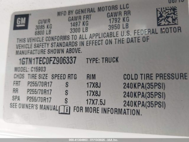 1GTN1TEC0FZ906337 GMC SIERRA 1500