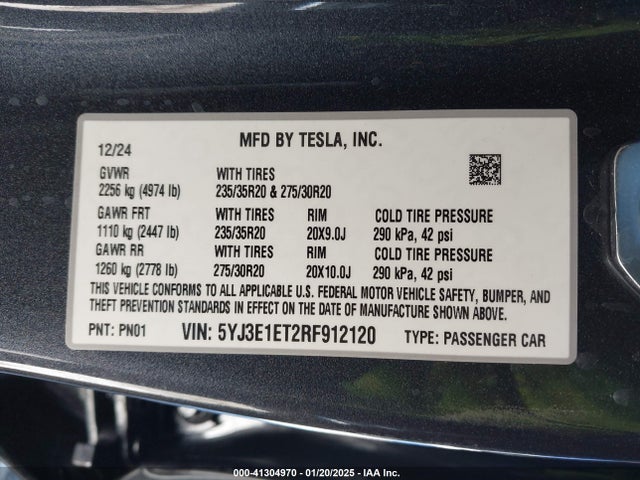 2024 TESLA MODEL 3 5YJ3E1ET2RF912120 Photo 8