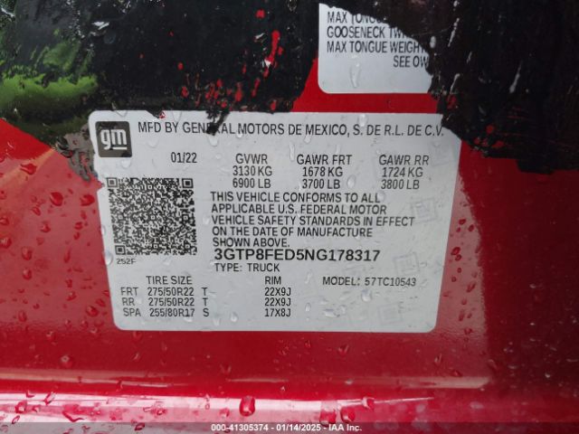 3GTP8FED5NG178317 GMC Sierra 1500 Limited 2wd  Short Box Denali