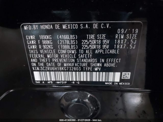 3CZRU6H18KG732803 Honda HR-V SPORT