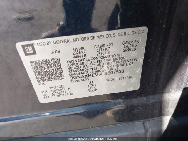 3GNAXHEV5LS507533 Chevrolet Equinox Fwd Ls