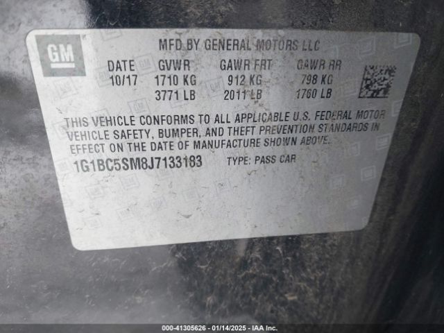 1G1BC5SM8J7133183 Chevrolet Cruze Ls Auto