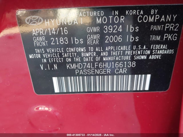 Hyundai ELANTRA SE 2017 KMHD74LF6HU166138 Image 9