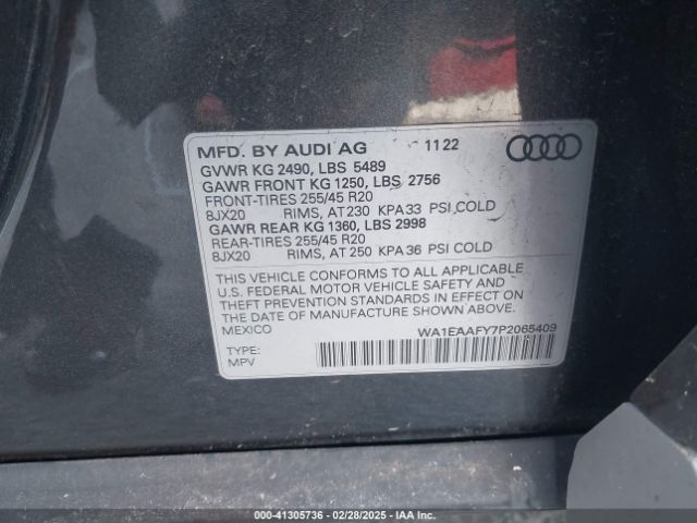 2023 AUDI Q5 WA1EAAFY7P2065409 Photo 8