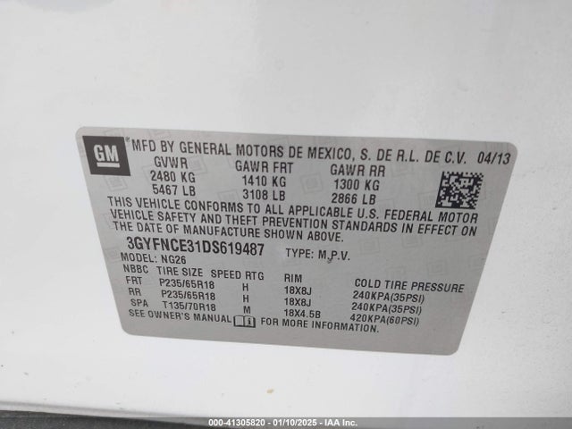 2013 CADILLAC SRX 3GYFNCE31DS619487 Photo 8