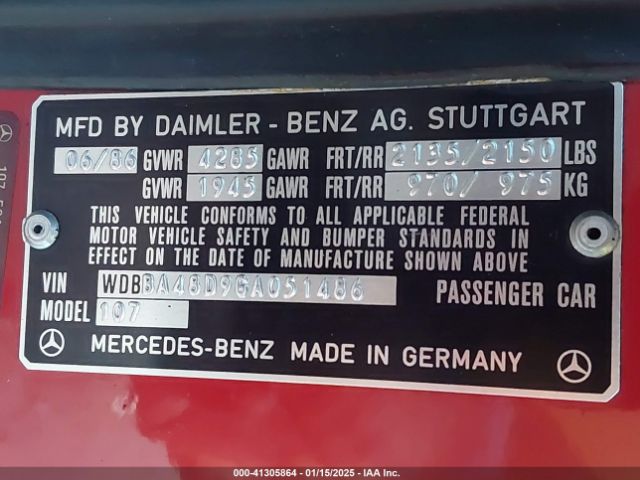 1986 MERCEDES-BENZ 560 WDBBA48D9GA051486 Photo 8