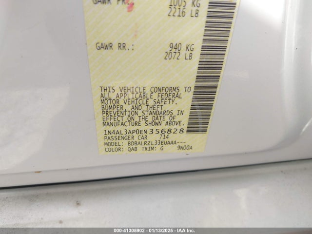 Nissan Altima 2.5 S 2014 1N4AL3AP0EN356828 Image 9