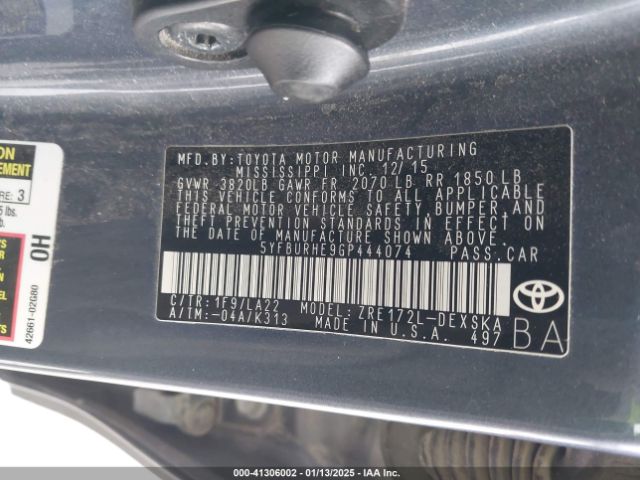 5YFBURHE9GP444074 Toyota Corolla