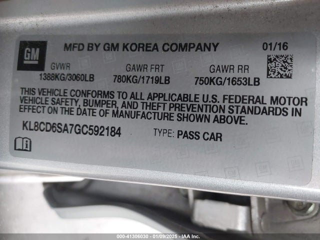 Chevrolet Spark 1lt Cvt 2016 KL8CD6SA7GC592184 Image 9