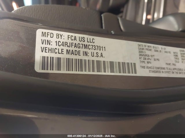 1C4RJFAG7MC737011 Jeep Grand Cherokee Laredo X 4x4
