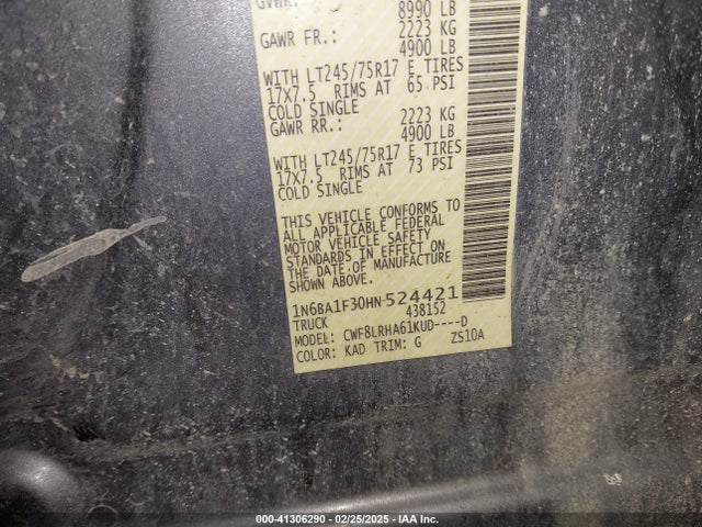 1N6BA1F30HN524421 Nissan Titan Xd S Diesel