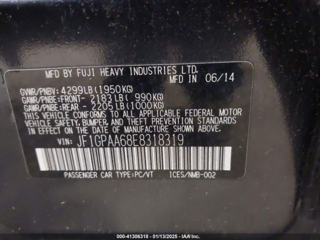 JF1GPAA68E8318319 Subaru Impreza 2.0i