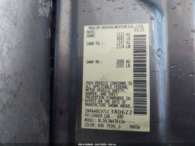 1N4AA6CV7LC380622 Nissan Maxima Sv Xtronic Cvt