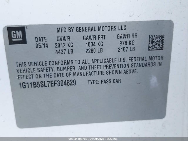 Chevrolet Malibu 1ls 2014 1G11B5SL7EF304829 Image 9
