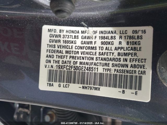 19XFC2F50GE248511 Honda Civic Lx