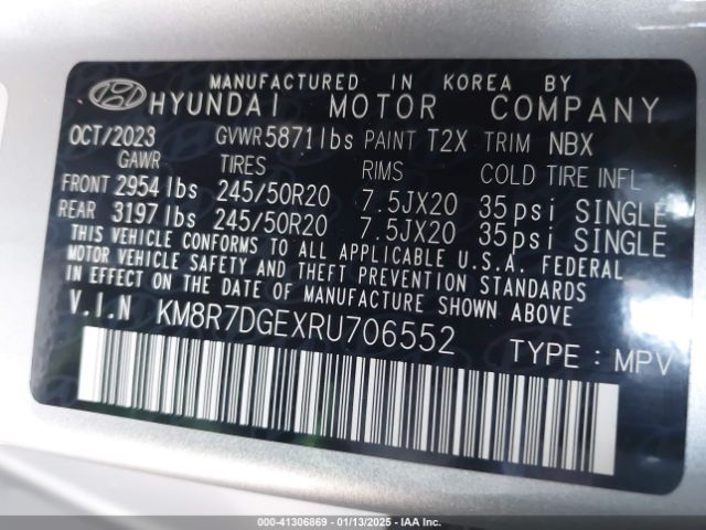 KM8R7DGEXRU706552 Hyundai Palisade Calligraphy