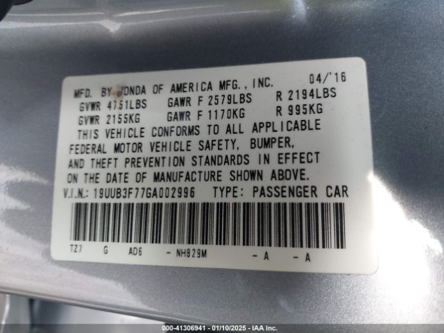 2016 ACURA TLX 19UUB3F77GA002996 Photo 8