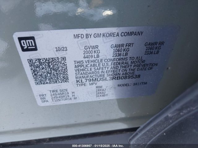 KL79MUSL3RB089538 Chevrolet Trailblazer Awd Rs