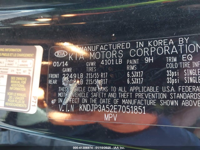 KIA SOUL + 2014 KNDJP3A52E7051851 Image 9