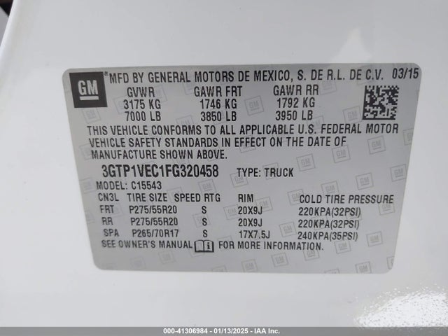 GMC Sierra 1500 Slt 2015 3GTP1VEC1FG320458 Image 9