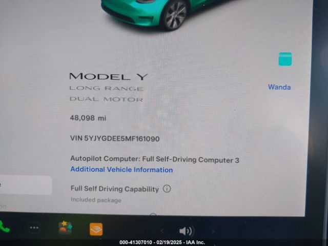 5YJYGDEE5MF161090 Tesla Model Y Long Range Dual Motor All-wheel Drive